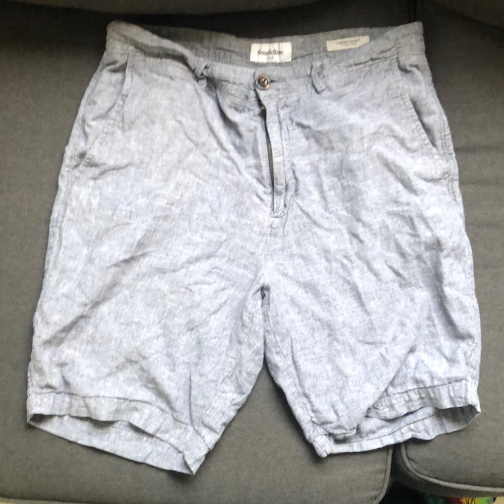 Goodfellow & Co Blue Gray Men’s Linen Shorts Size 30 9” Inseam